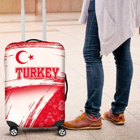 Turkey National Flag and Pattern Design Luggage Cover with Red Brush Stroke Effect