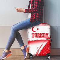 Turkey National Flag and Pattern Design Luggage Cover with Red Brush Stroke Effect