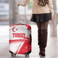 Turkey National Flag and Pattern Design Luggage Cover with Red Brush Stroke Effect