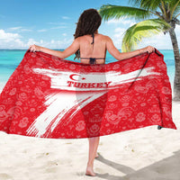 Turkey National Flag and Pattern Design Sarong with Red Brush Stroke Effect