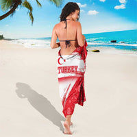 Turkey National Flag and Pattern Design Sarong with Red Brush Stroke Effect