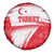 Turkey National Flag and Pattern Design Spare Tire Cover with Red Brush Stroke Effect