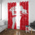 Turkey National Flag and Pattern Design Window Curtain with Red Brush Stroke Effect
