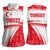 Turkey National Flag and Pattern Design Women Sleeveless Polo Shirt with Red Brush Stroke Effect