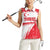 Turkey National Flag and Pattern Design Women Sleeveless Polo Shirt with Red Brush Stroke Effect
