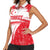 Turkey National Flag and Pattern Design Women Sleeveless Polo Shirt with Red Brush Stroke Effect