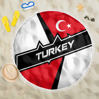 Turkey Flag and Modern Graphic Design Beach Blanket with Bold Red and Black Elements