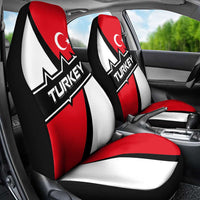 Turkey Flag and Modern Graphic Design Car Seat Cover with Bold Red and Black Elements