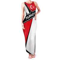 Turkey Flag and Modern Graphic Design Family Matching Tank Maxi Dress and Hawaiian Shirt with Bold Red and Black Elements