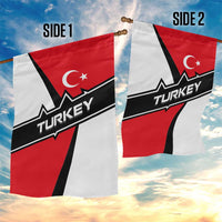 Turkey Flag and Modern Graphic Design Garden Flag with Bold Red and Black Elements