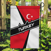 Turkey Flag and Modern Graphic Design Garden Flag with Bold Red and Black Elements