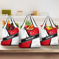 Turkey Flag and Modern Graphic Design Grocery Bag with Bold Red and Black Elements