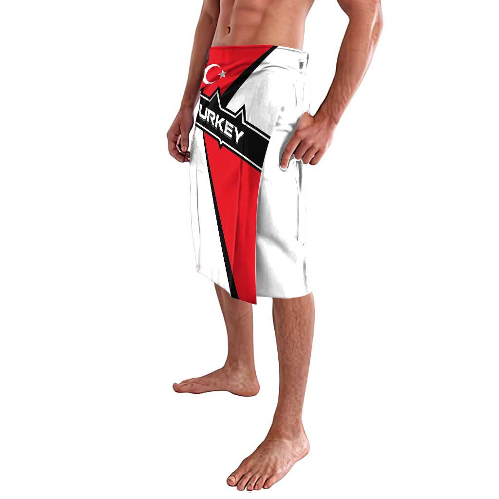 Turkey Flag and Modern Graphic Design Lavalava with Bold Red and Black Elements
