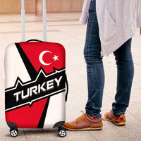 Turkey Flag and Modern Graphic Design Luggage Cover with Bold Red and Black Elements