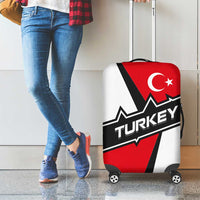 Turkey Flag and Modern Graphic Design Luggage Cover with Bold Red and Black Elements