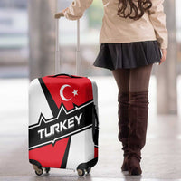 Turkey Flag and Modern Graphic Design Luggage Cover with Bold Red and Black Elements