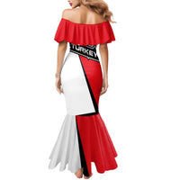 Turkey Flag and Modern Graphic Design Mermaid Dress with Bold Red and Black Elements