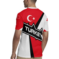 Turkey Flag and Modern Graphic Design Rugby Jersey with Bold Red and Black Elements