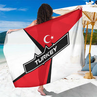 Turkey Flag and Modern Graphic Design Sarong with Bold Red and Black Elements
