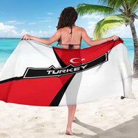 Turkey Flag and Modern Graphic Design Sarong with Bold Red and Black Elements