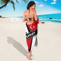 Turkey Flag and Modern Graphic Design Sarong with Bold Red and Black Elements