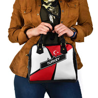 Turkey Flag and Modern Graphic Design Shoulder Handbag with Bold Red and Black Elements