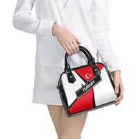 Turkey Flag and Modern Graphic Design Shoulder Handbag with Bold Red and Black Elements