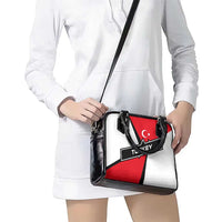 Turkey Flag and Modern Graphic Design Shoulder Handbag with Bold Red and Black Elements