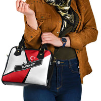Turkey Flag and Modern Graphic Design Shoulder Handbag with Bold Red and Black Elements