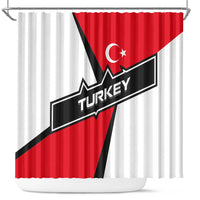 Turkey Flag and Modern Graphic Design Shower Curtain with Bold Red and Black Elements