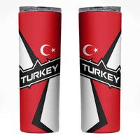 Turkey Flag and Modern Graphic Design Skinny Tumbler with Bold Red and Black Elements