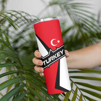 Turkey Flag and Modern Graphic Design Skinny Tumbler with Bold Red and Black Elements