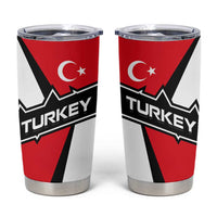 Turkey Flag and Modern Graphic Design Tumbler Cup with Bold Red and Black Elements