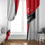Turkey Flag and Modern Graphic Design Window Curtain with Bold Red and Black Elements