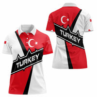 Turkey Flag and Modern Graphic Design Women Polo Shirt with Bold Red and Black Elements