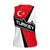 Turkey Flag and Modern Graphic Design Women Sleeveless Polo Shirt with Bold Red and Black Elements