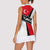 Turkey Flag and Modern Graphic Design Women Sleeveless Polo Shirt with Bold Red and Black Elements