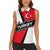 Turkey Flag and Modern Graphic Design Women Sleeveless Polo Shirt with Bold Red and Black Elements