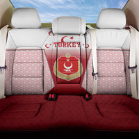 Turkey National Emblem and Cartoon Turkey Bird Back Car Seat Cover with Red and White Gradient Design