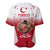 Turkey National Emblem and Cartoon Turkey Bird Baseball Jersey with Red and White Gradient Design