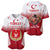 Turkey National Emblem and Cartoon Turkey Bird Baseball Jersey with Red and White Gradient Design