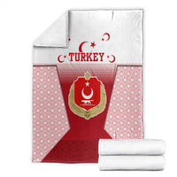 Turkey National Emblem and Cartoon Turkey Bird Blanket with Red and White Gradient Design
