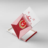 Turkey National Emblem and Cartoon Turkey Bird Canvas Wall Art with Red and White Gradient Design