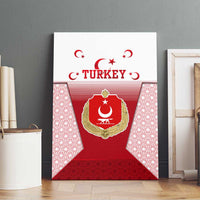 Turkey National Emblem and Cartoon Turkey Bird Canvas Wall Art with Red and White Gradient Design