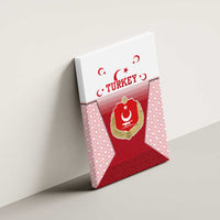 Turkey National Emblem and Cartoon Turkey Bird Canvas Wall Art with Red and White Gradient Design