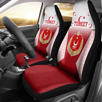 Turkey National Emblem and Cartoon Turkey Bird Car Seat Cover with Red and White Gradient Design