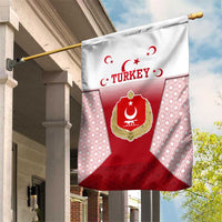 Turkey National Emblem and Cartoon Turkey Bird Garden Flag with Red and White Gradient Design