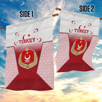 Turkey National Emblem and Cartoon Turkey Bird Garden Flag with Red and White Gradient Design