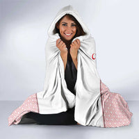Turkey National Emblem and Cartoon Turkey Bird Hooded Blanket with Red and White Gradient Design