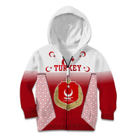 Turkey National Emblem and Cartoon Turkey Bird Kid Hoodie with Red and White Gradient Design